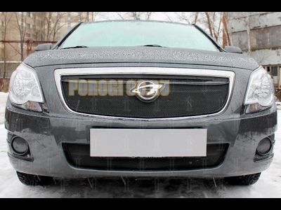 Защита радиатора Ravon R4 2016- / Chevrolet Cobalt 2013- black низ