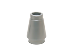 Cone 1 x 1 with Top Groove, Flat Silver (4589b / 6121350)