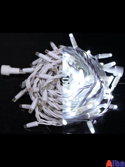 Гирлянда-Нить 10 м, 24В, БЕЛЫЙ ХОЛОДНЫЙ, IP65 резина, статика