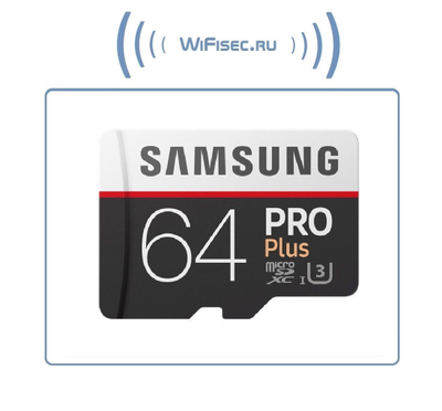 Карта памяти 64ГБ Samsung "PRO Plus MB-MD64GA/RU" microSD XC UHS-I Class10 + адаптер