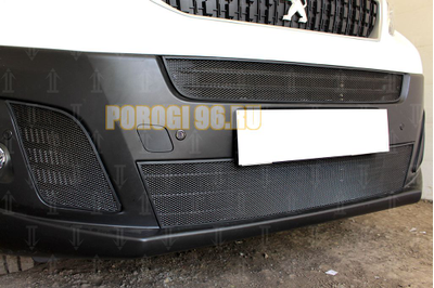 Защита радиатора Peugeot Expert 2018- (2 части) black центральные