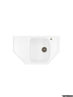 Мойка из искусственного мрамора MIXLINE ML-GM24 угловая с крылом 490*780*170мм