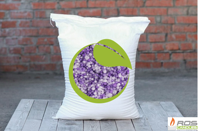 Насыпные свечи RosCandles цветной микс: сиреневые "Сиреневый" + белые "Бизнес" - мешок 25кг