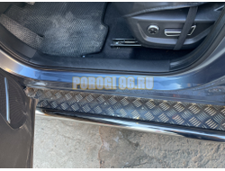 Пороги с накладным листом Папа Тюнинг d53 для Chery Tiggo 4 Pro 2022-