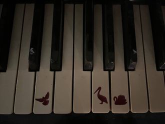 Piano with electronics and stash
