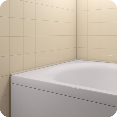 Акриловый плинтус бордюр для ванной BNV ГЛ12 Бежевый левый