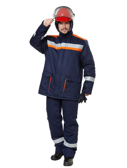 Костюм защитный от электродуги зимний "СП08-З/V-2" цвет оранжевый/синий