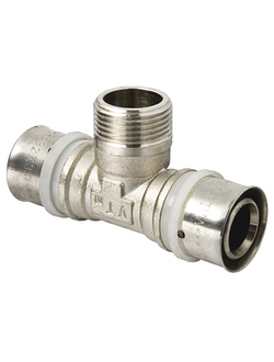 Пресс-фитинг – тройник с переходом на наружную резьбу