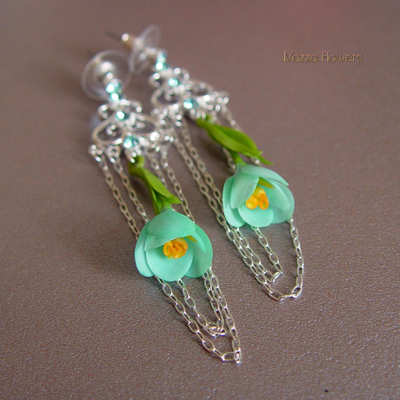 Серьги "Голубые крокусы".
