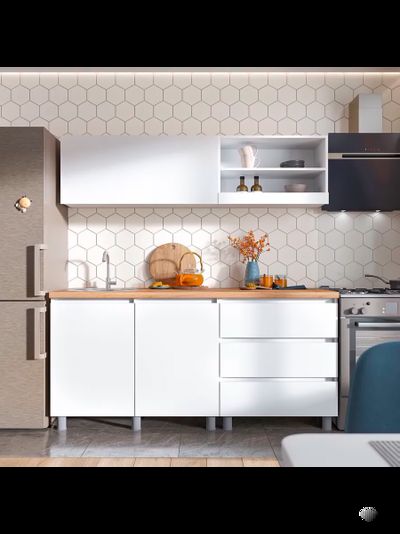 Хелен кухонный гарнитур 1,7м Белый/Белый