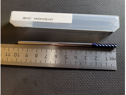 Фреза 4 мм HRC65 твердосплавная удлиненная 4-х зубая по стали/нержавейке 20/100 мм