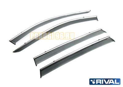 Дефлектор окон с молдингом для Nissan X-Trail 2015-