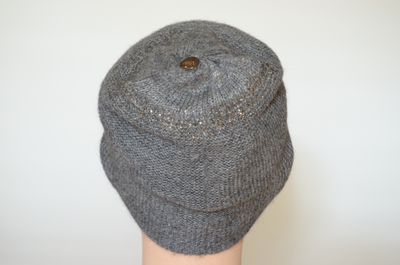Вицио серая шапка из альпака и шелка Италия