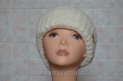 Италия шапка Vizio 202 с отворотом белая