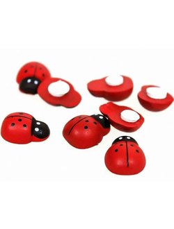 Божья коровка, 8*11мм с липучкой красные