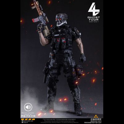 Голова (скульпт) Кибер-череп с LED-подсветкой - 1/6 GHOST FOUR (GS-001) -  Military Empire
