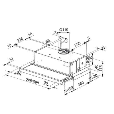 FTC 632 L GR/XS (315.0547.796) нерж. сталь вытяжка (слайдер)