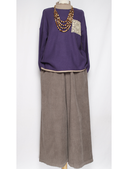 Брюки Бохо "ПАЛАЦЦО КРУПНЫЙ ВЕЛЬВЕТ" бежевые, малахит, черные до р.56