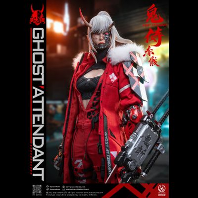 ПРЕДЗАКАЗ - Девушка-киборг (в красном) - Коллекционная фигурка 1/6 Ghost Attendant Red Remains (GS-002) - POPCOSTUME  ?ЦЕНА: 31900 РУБ.?