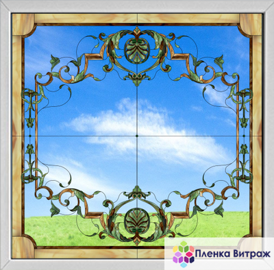 Витражная пленка, витражная пленка самоклеющаяся под заказ,пленочный витраж с классическим рисунком