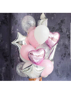 Набор из латексных и фольгированных шаров Розовый Джин на assorti123.ru