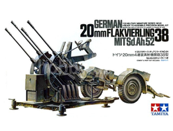 Сборная модель: (Tamiya 35091) Немецкий 20мм зенитный автомат Flakverling 38