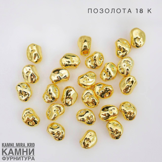 Шарм "Камешки" ЛЮКС 7х5 мм, отверстие 2 мм, покрытие в ассортименте, цена за штуку
