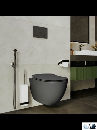 Унитаз Creavit Free FE322-11AM00E-0000 безободковый, антрацит, матовый купить в магазине Marysя