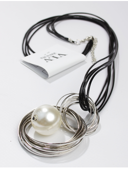 Подвеска "КОЛЬЦА И ЖЕМЧУЖИНА" серебро