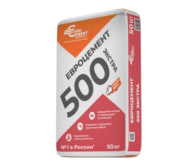 Цемент Евроцемент М500 Д20 ЦЕМ II А-Ш 42,5 Н 50 кг