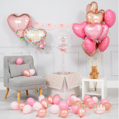 СЕТ ИЗ ВОЗДУШНЫХ ШАРИКОВ "Sweet Baby Pink"