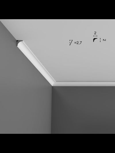 Потолочный карниз с гладким профилем из дюрополимера Orac Decor коллекция Axxent CX133