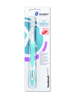 Зубная щетка с особо мягкой щетиной Carebrush Supersoft, голубая, Miradent.