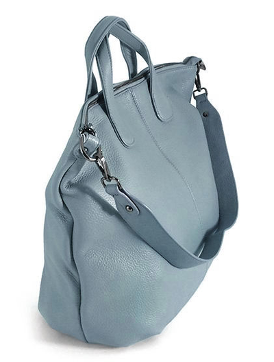 (АРТИКУЛ: 9912/8) СУМКА ЖЕНСКАЯ, БОЛЬШАЯ, НАТУРАЛЬНАЯ КОЖА, ГОЛУБАЯ, С ШИРОКИМ ПЛЕЧЕВЫМ РЕМНЕМ