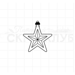 Штамп елочная игрушка звезда