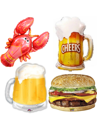 шар с гелием 32"/64 см пиво/бургер/рак (на выбор)