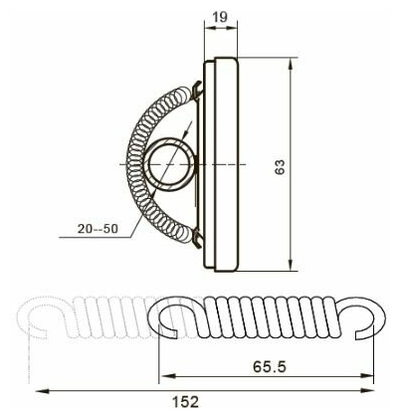 Термометр накл.с пружиной Y-63A-120 [43199]