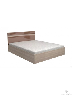 Ненси кровать двуспальная 1,6х2м Ясень шимо светлый/Капучино глянец (без основания)