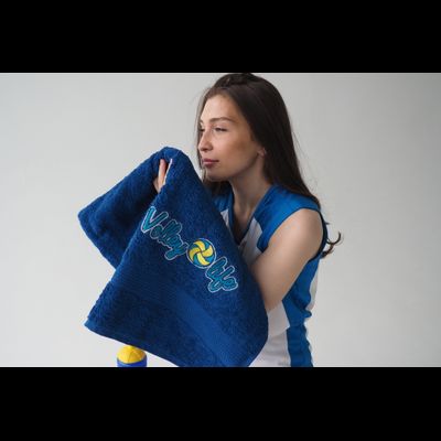 Полотенце большое синее