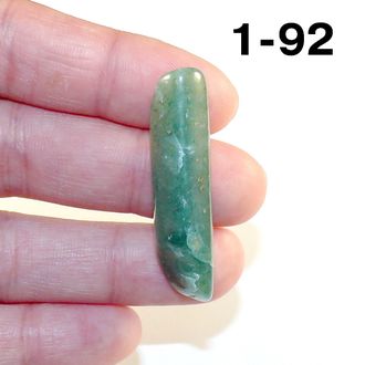Авантюрин натуральный (галтовка) зеленый №1-92: 6,3г - 42*11*10мм