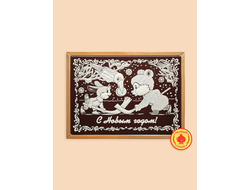 Купить пряник в шоколаде "С Новым годом "Звери хоккей", 700 грамм, фото