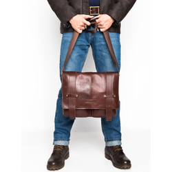 Кожаная мужская сумка Madruzzo Premium brown (арт. 
5068-53)