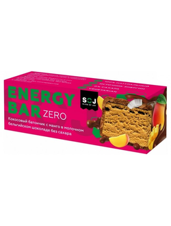 Батончик SOJ ENERGY BAR ZERO кокосовый со вкусом манго в мол.бельгийском шоколаде без сахара 45 гр (35 шт)