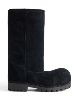 Balenciaga Alaska Fur High Boot Black
