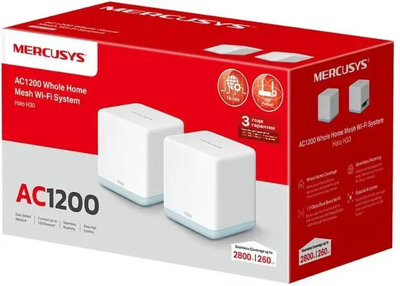 Бесшовный Mesh роутер MERCUSYS Halo H30 (2-pack) Белый