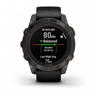 Умные часы Garmin Fenix 7 Pro Sapphire Solar титановый серый DLC с черным ремешком