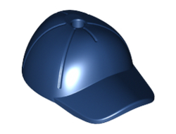 Minifigure, Headgear Cap - Short Curved Bill with Seams and Hole on Top, Dark Blue (11303 / 6056241)