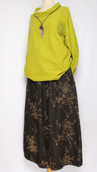 Рубашка "Вельвет хомут роза" горчичная, лайм до р.56