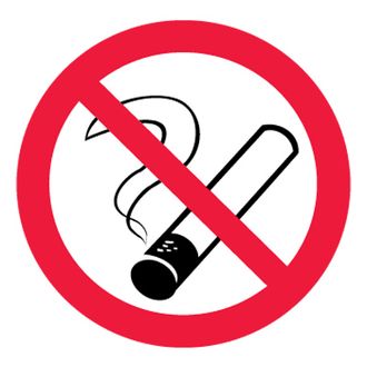 P01 Запрещается курить, 200х200 мм, на самоклеющейся пленке
