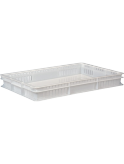 Контейнер для теста 60*40*7,5 см, перфорир, сплошное дно, морозостойкий, белый